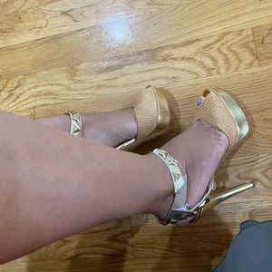Guess gold heels